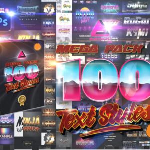 100 Premium Photoshop Text & Style Effects.