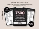 7500 Done For You PLR MRR Digital Canva Template Bundle, 2025 2026 Digital DFY Templates